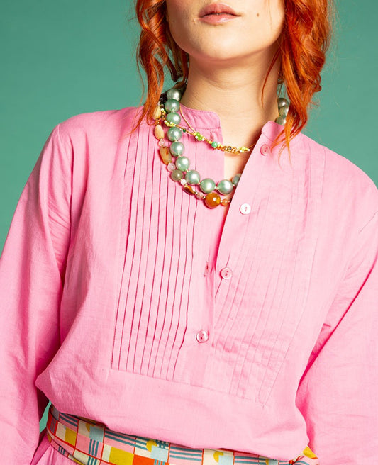 Long Tunic Dress (one size) - Plain pink