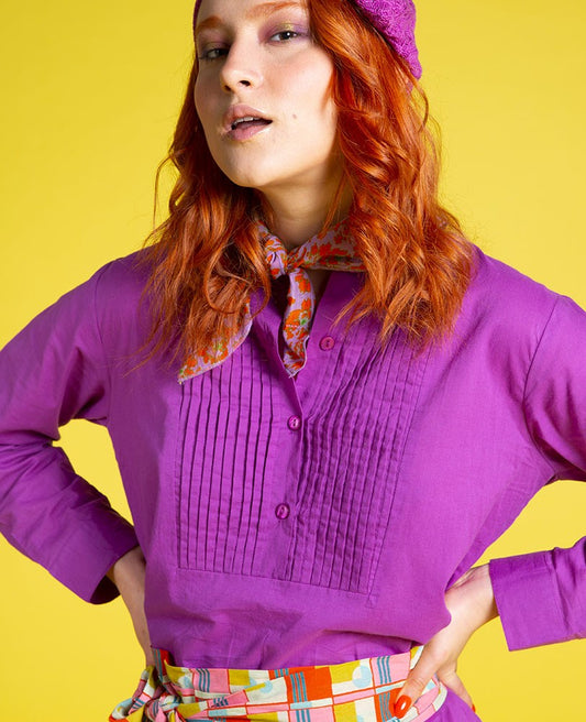 Long Tunic Dress (one size) - Plain purple