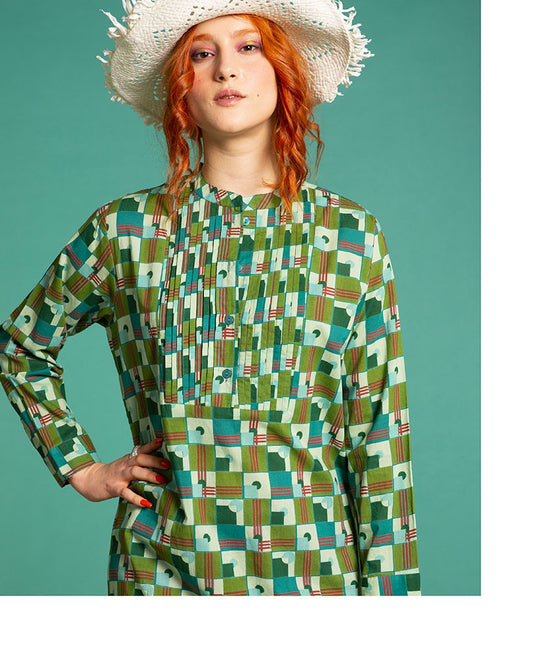 Long Tunic Dress (one size) - Aberdeen emeraude