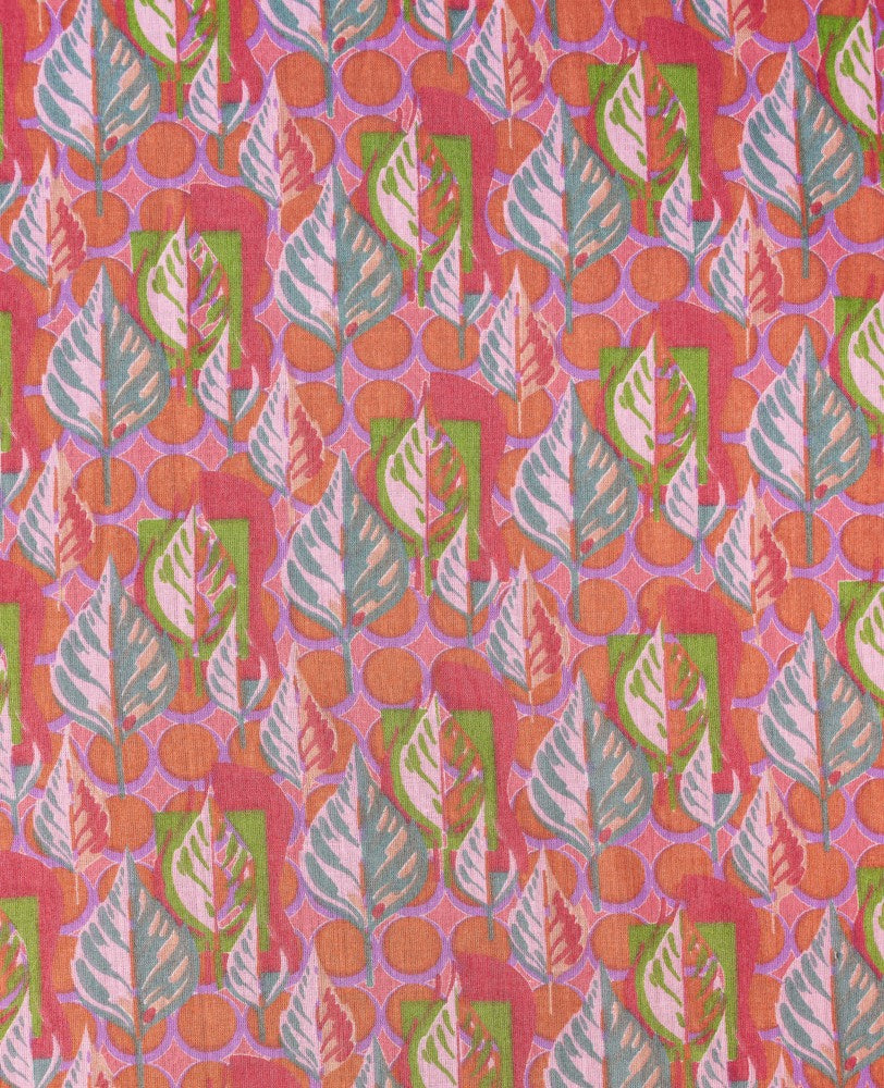 Curtain - Dotty bright coral