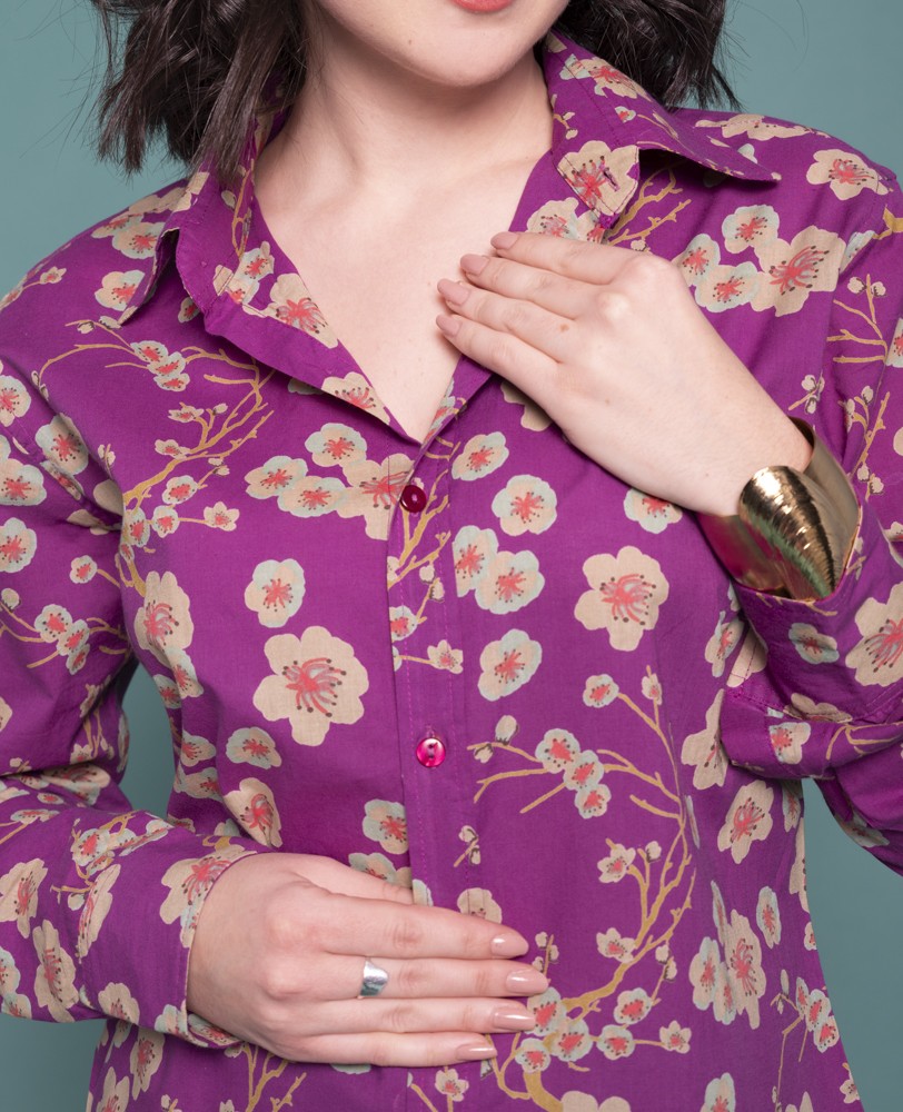 Shirt (size XL) - Blossom fig