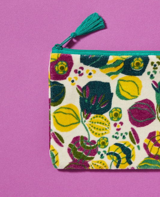 Medium Pouch Velvet - Bloom sand