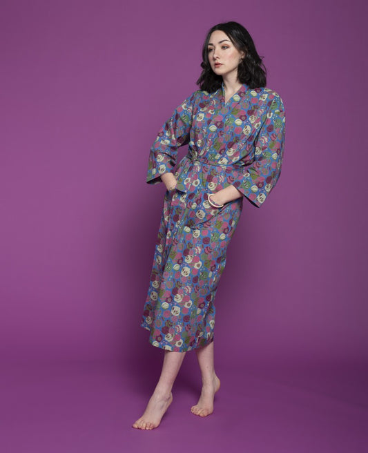 Long Kimono - Bloom blue