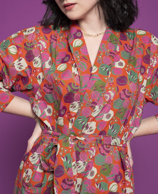 Long Kimono - Bloom orange