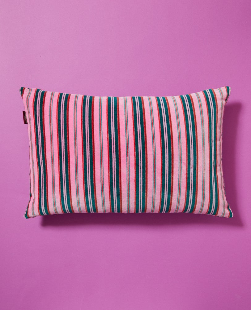 Rectangular Cushion Velvet - Margate pink