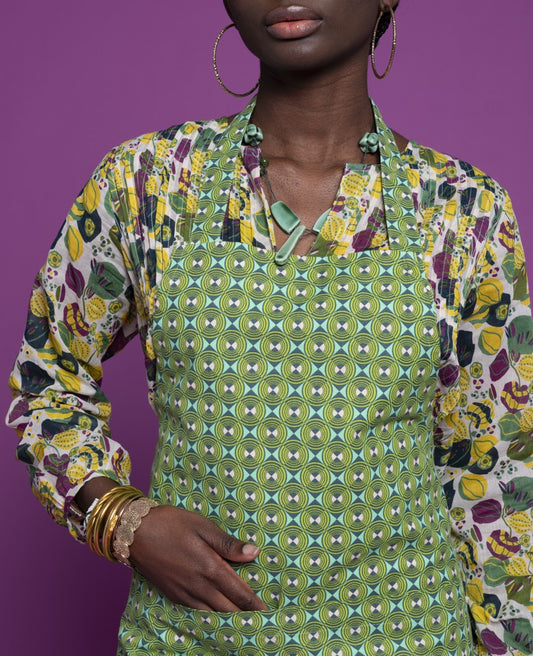 Chef's Apron - Zigy green/bloom orange