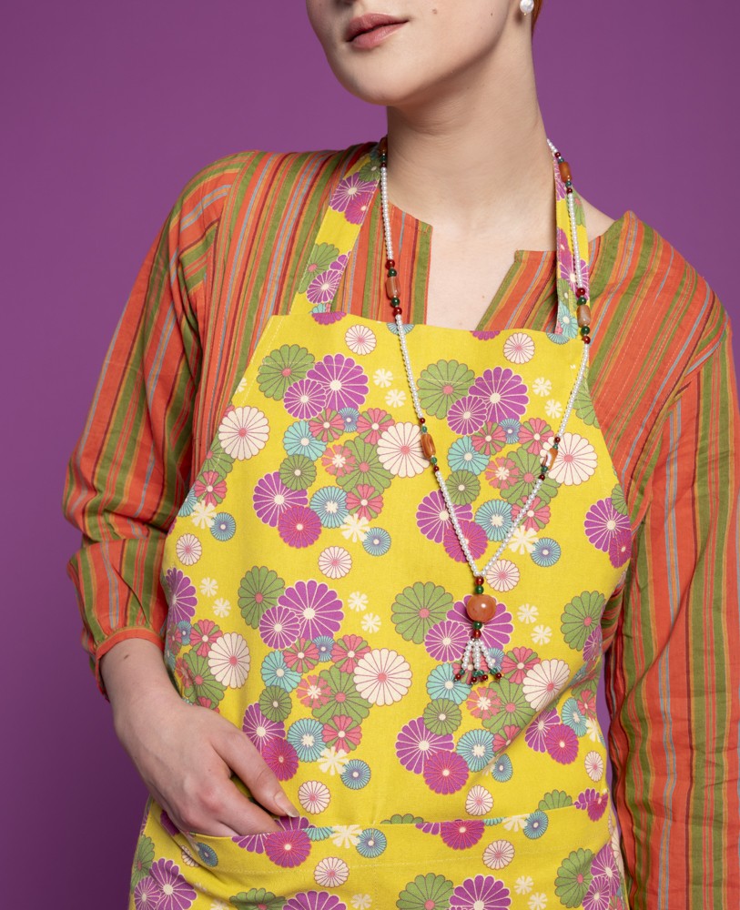 Chef's Apron - Mellow gold/blossom purple