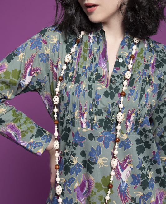 Robe tunique longue (taille 1) - Ancolie new green