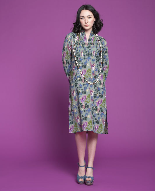 Robe tunique longue (taille 2) - Ancolie new green