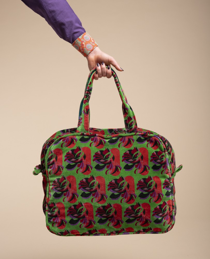 Weekend Bag Velvet - Split green