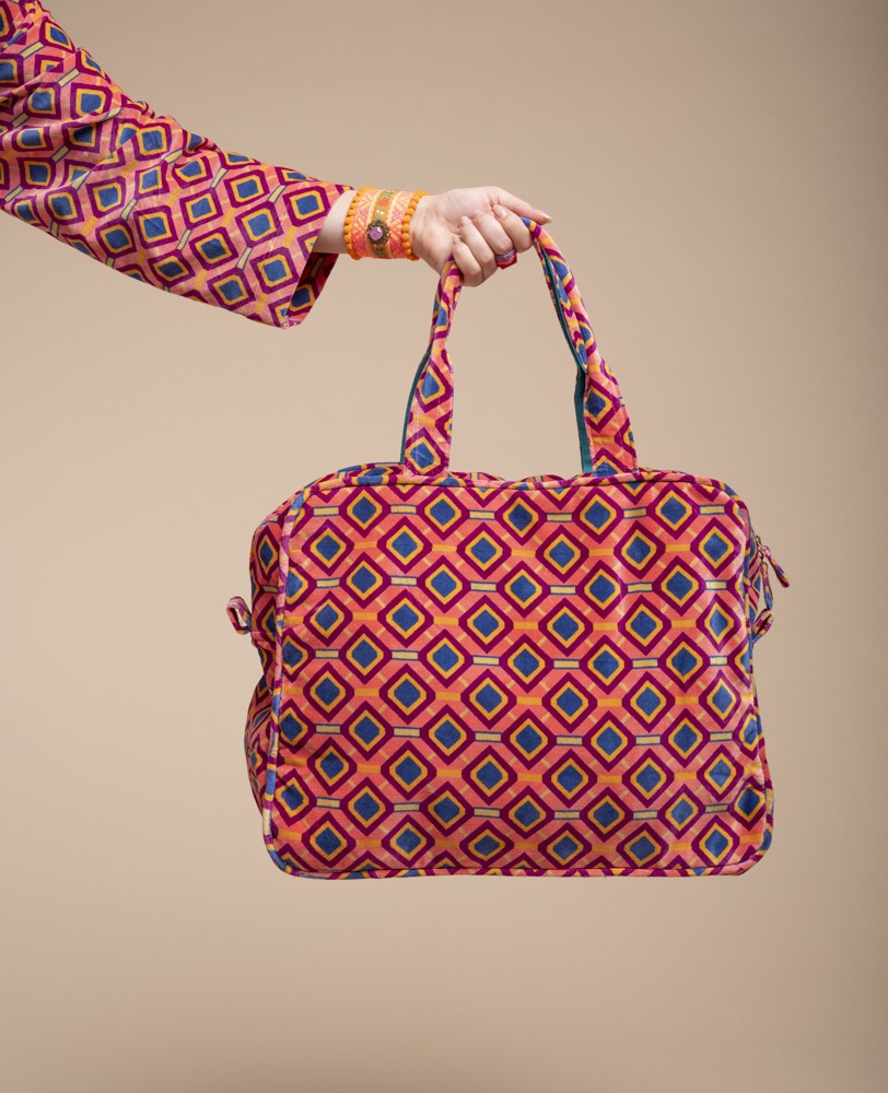 Weekend Bag Velvet - Famara coral