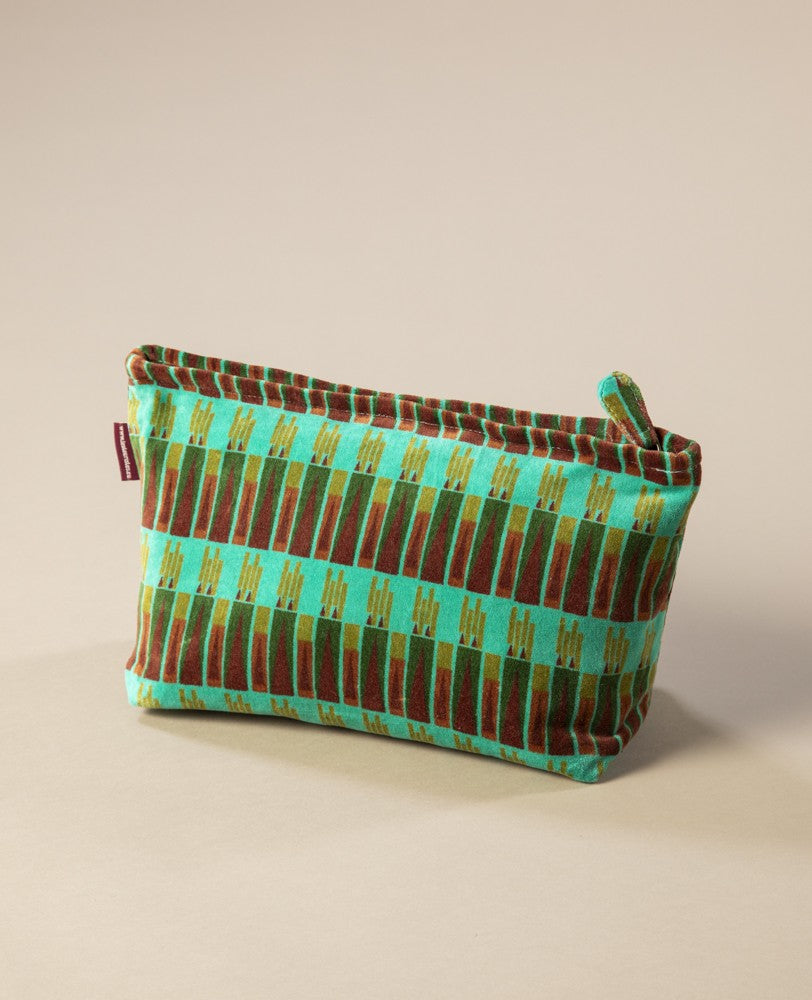 Wash Bag Velvet - Vienna biscay green