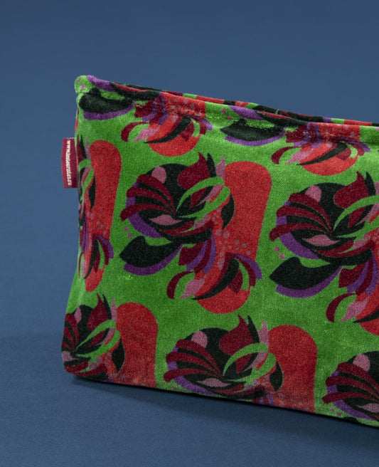 Wash Bag Velvet - Split green