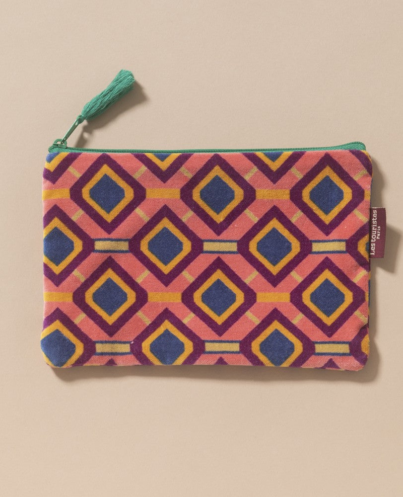 Medium Pouch Velvet - Famara coral