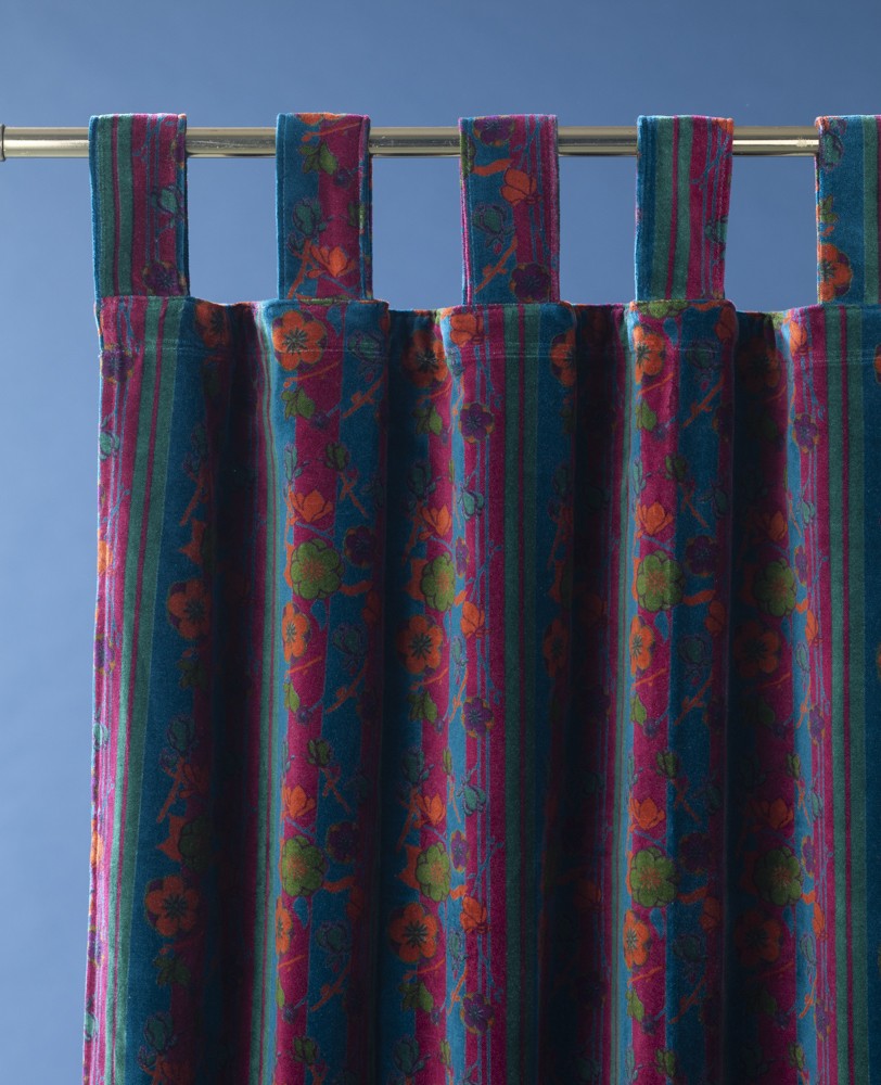 Curtain Velvet - Kensington dk green/fushia