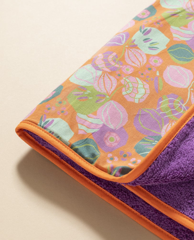 Two-sided Towel - Bloom orange