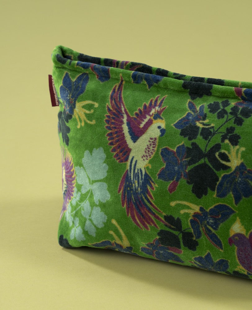 Wash Bag Velvet - Ancolie vibrant green