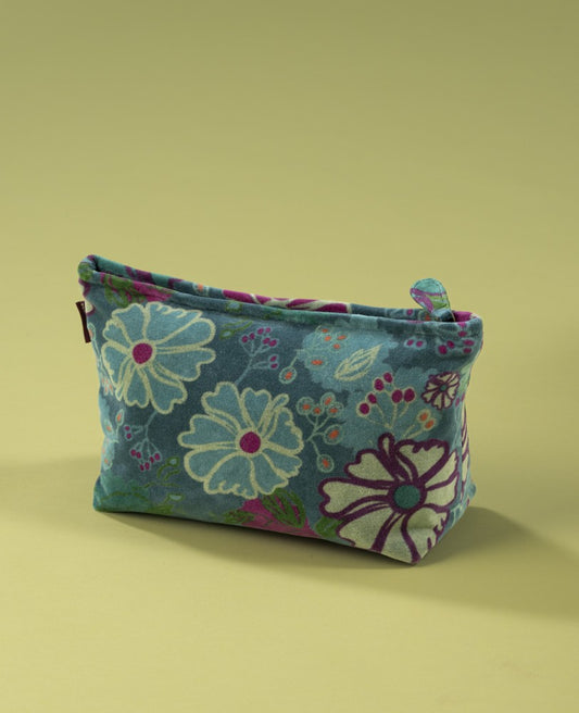 Wash Bag Velvet - Cosmos teal