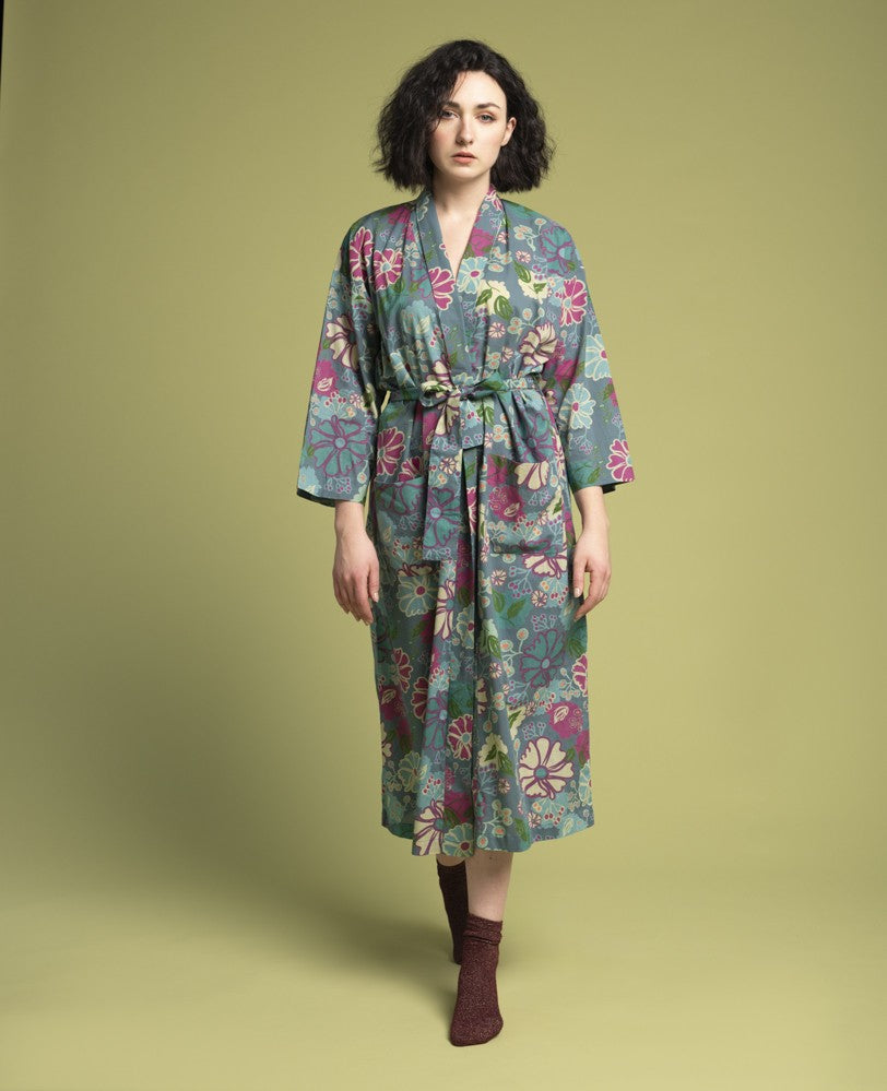 Long Kimono - Cosmos teal