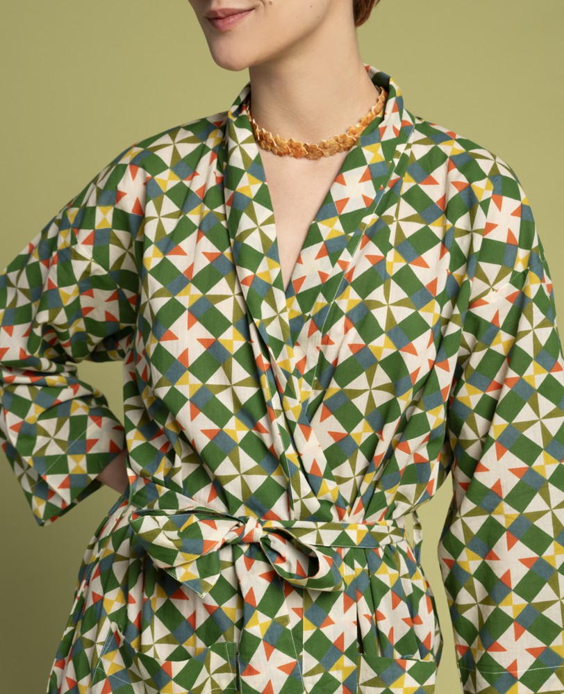 Long Kimono - Mosaic absynthe