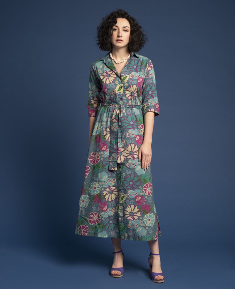 Long Shirt Dress (size 1) - Cosmos teal