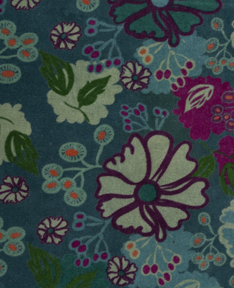 Small Pouch Velvet - Cosmos teal