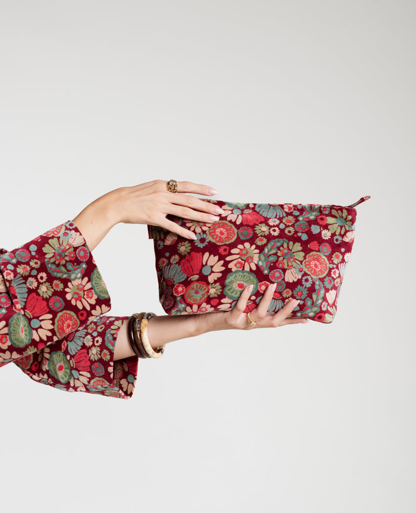 Wash Bag Velvet - Molly burgundy
