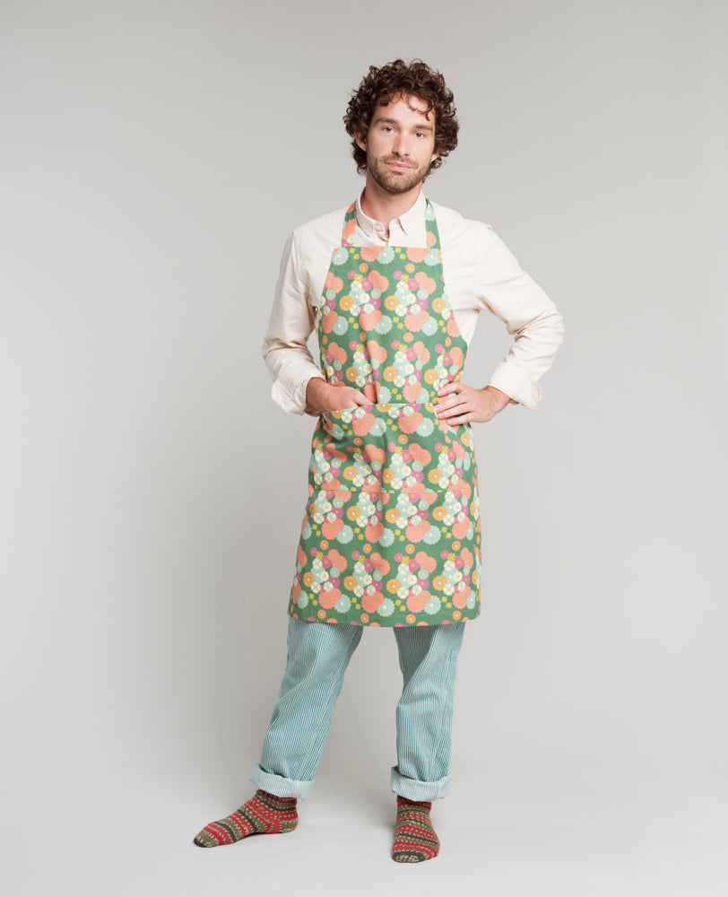 Chef's Apron - Mellow green/iris gold