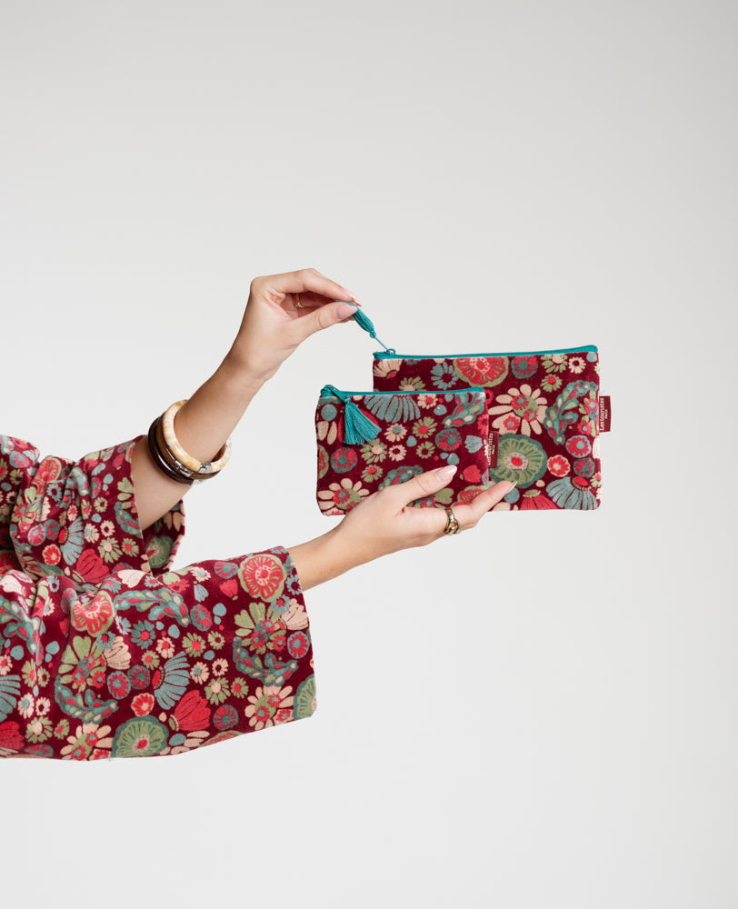 Small Pouch Velvet - Molly burgundy