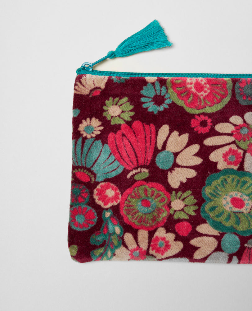 Medium Pouch Velvet - Molly burgundy