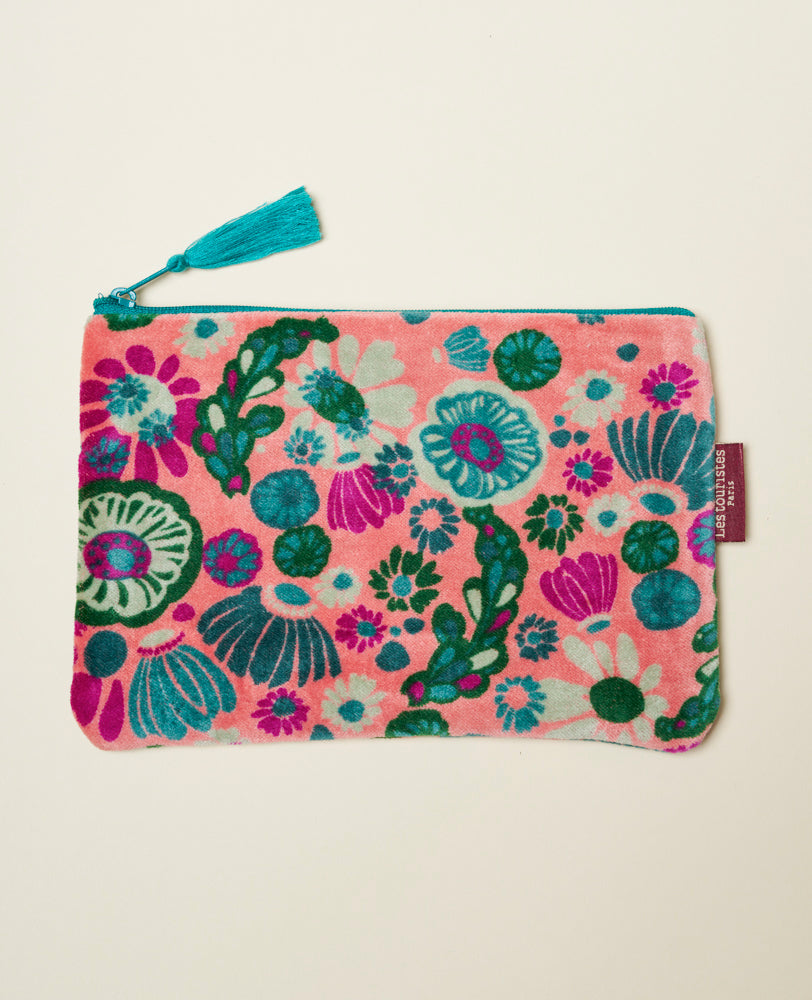Medium Pouch Velvet - Molly coral