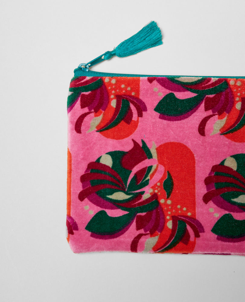Medium Pouch Velvet - Split pink
