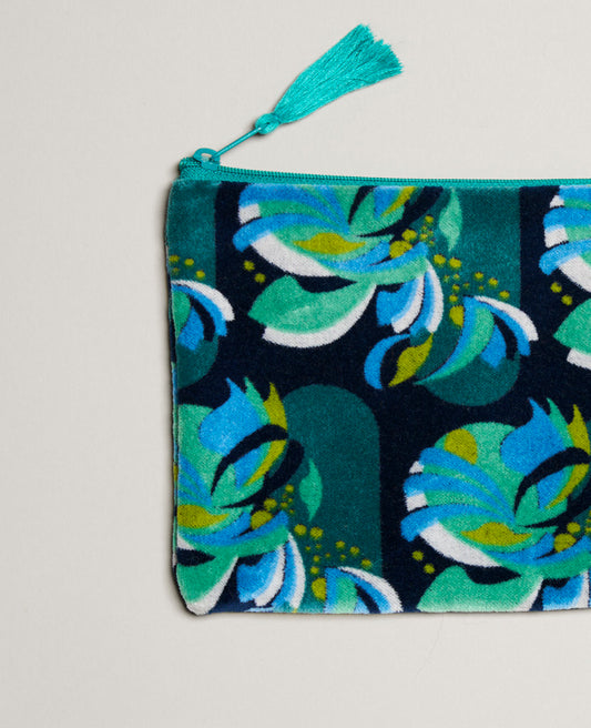 Medium Pouch Velvet - Split navy