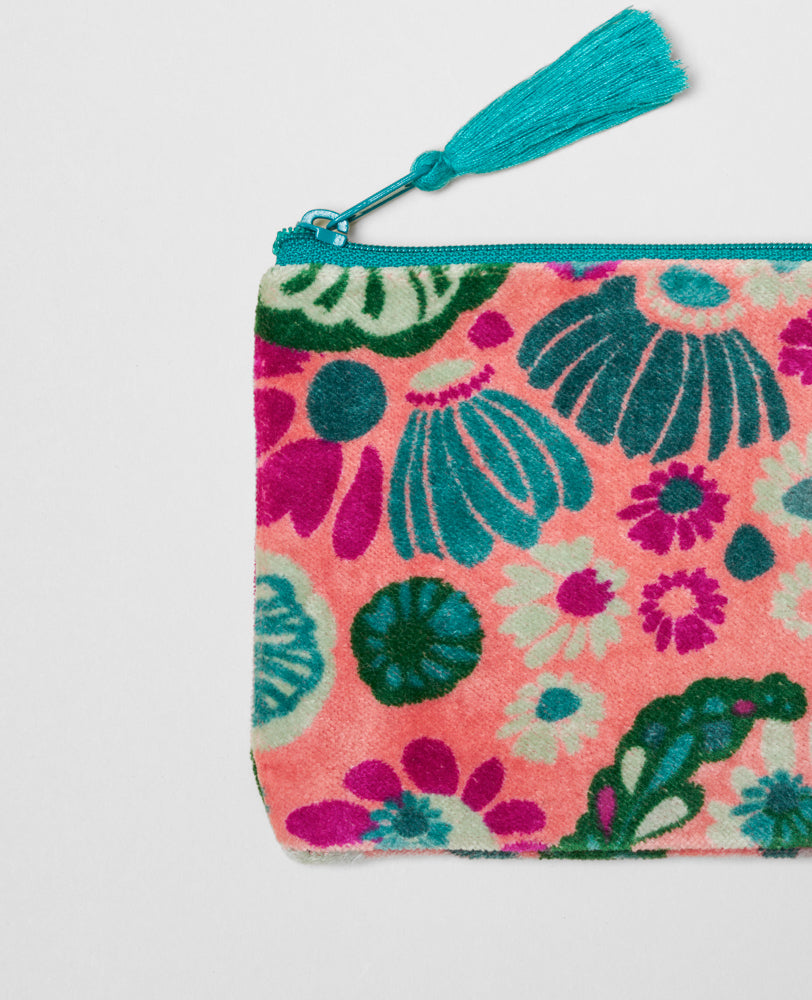 Small Pouch Velvet - Molly coral