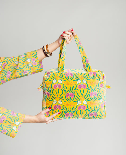 Sac à main Velours - Muguet yellow