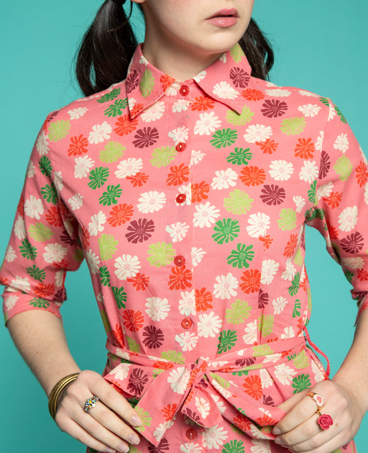 Short Shirt Dress (size 2) - Burmese coral