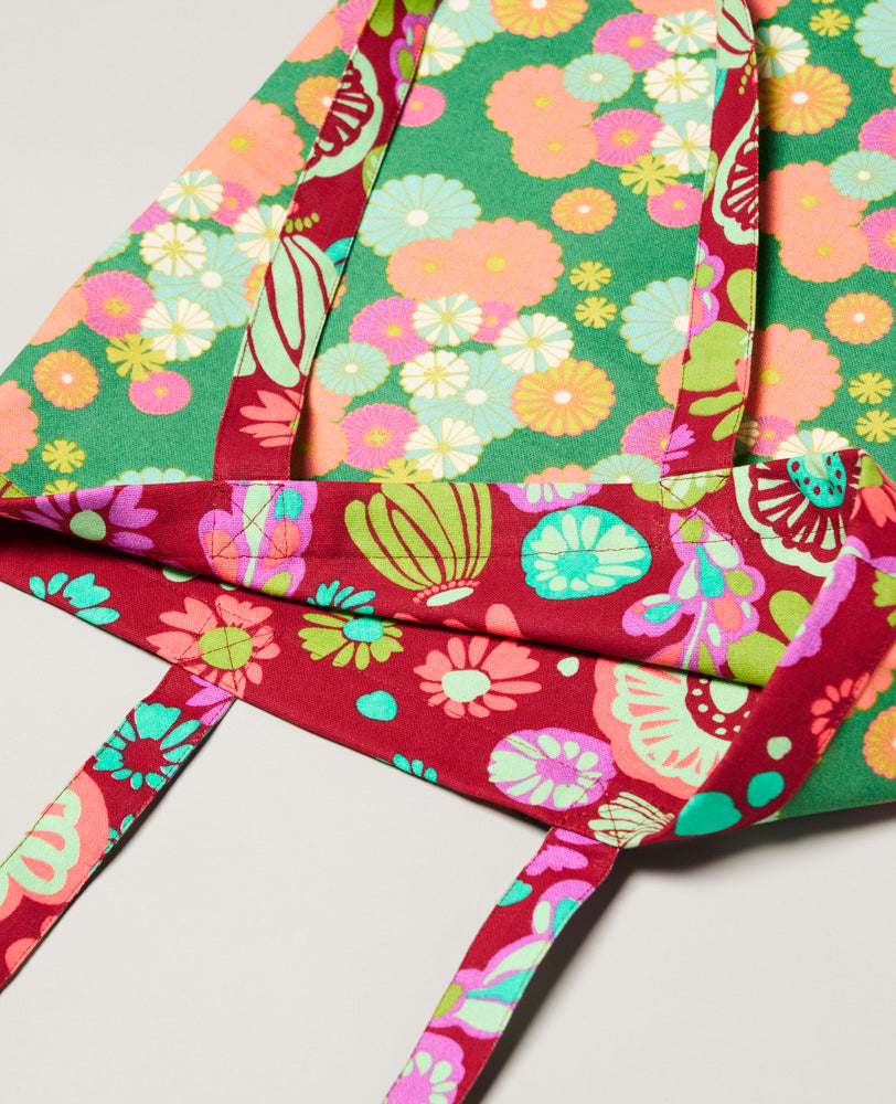 Totebag réversible - Molly Burgundy/Mellow Green