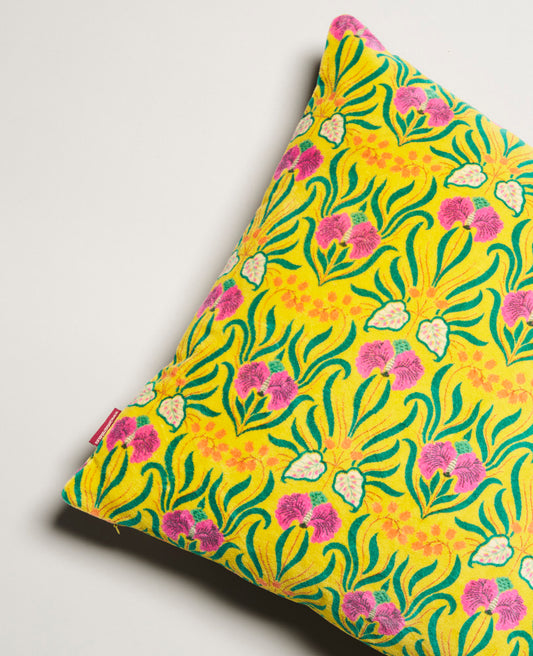 Square Cushion Velvet - Muguet yellow