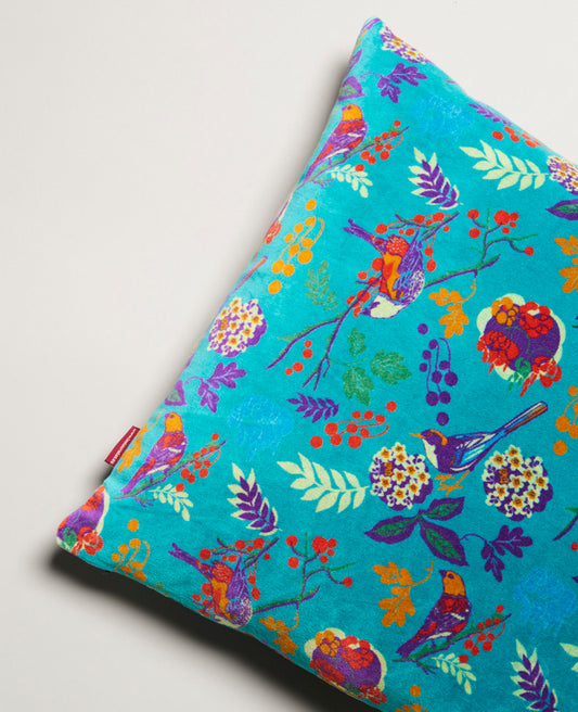Square Cushion Velvet - Birdy teal