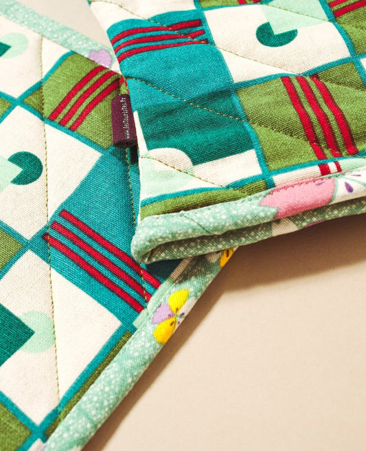 Oven Glove and Potholder - Aberdeen emeraude