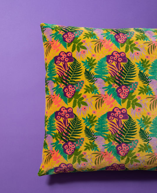 Taie d'oreiller Velours - Fern gold