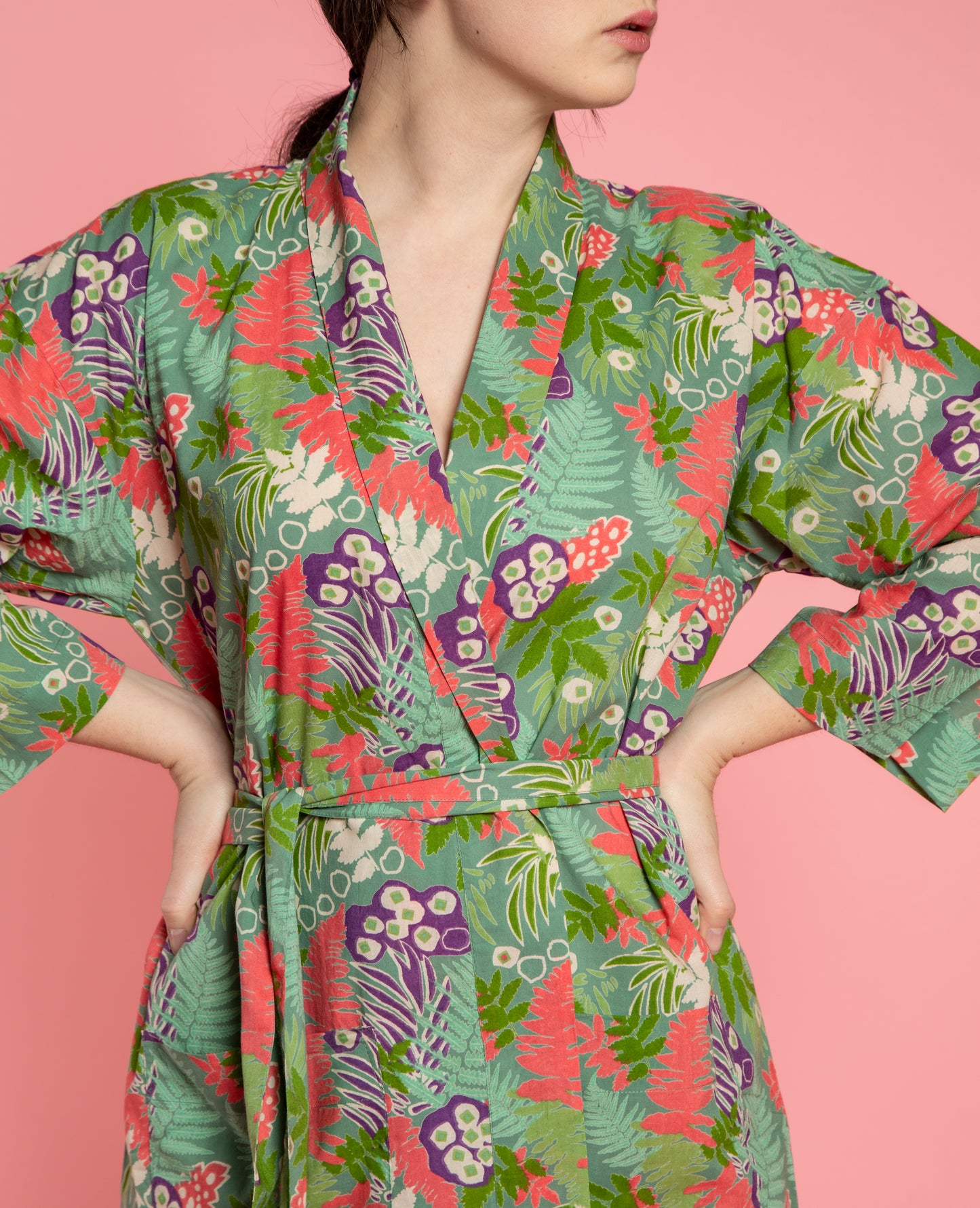 Long Kimono - Fern green