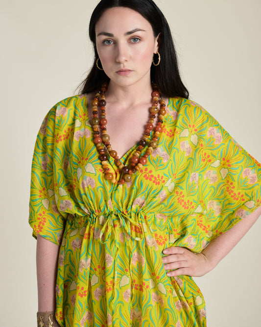 Robe de plage Kaftan - Muguet Yellow
