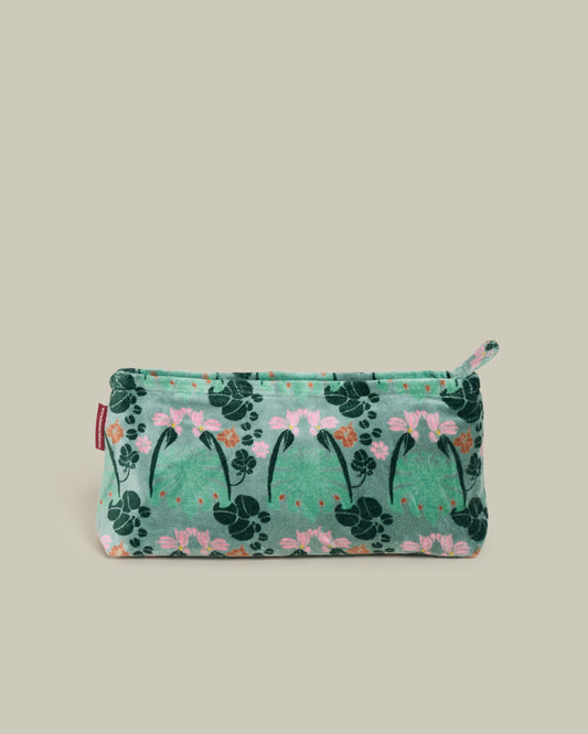 Velvet Pencil Case, William Sage Green Print