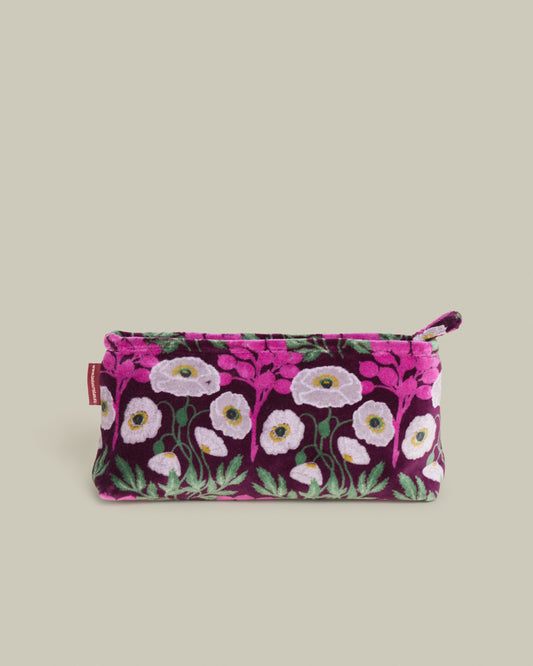 Velvet Pencil Case, Poppy Fig Print
