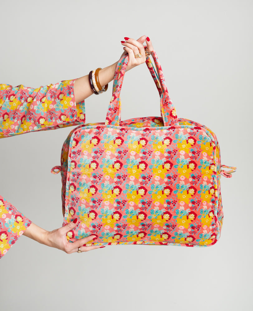 Sac weekend Velours - Mackintosh coral