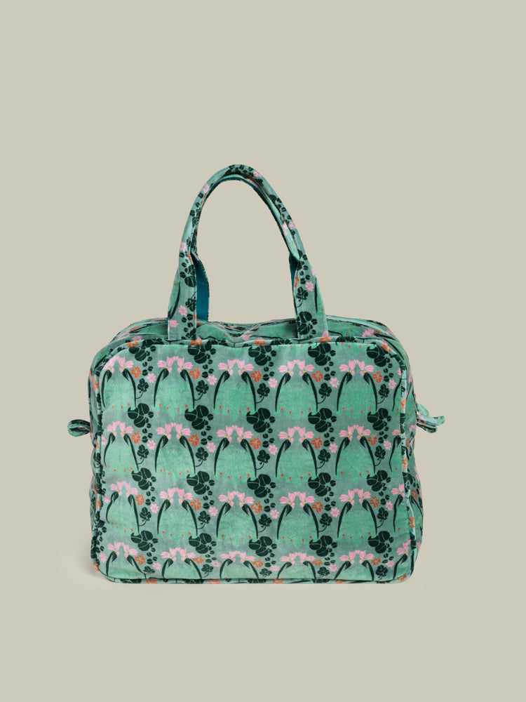 Velvet Weekend Bag, William Sage Green Print