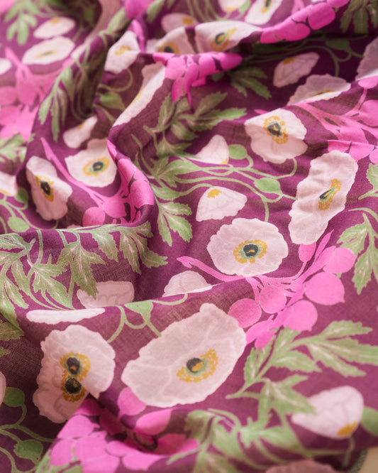 Square Scarf, Poppy Fig Print