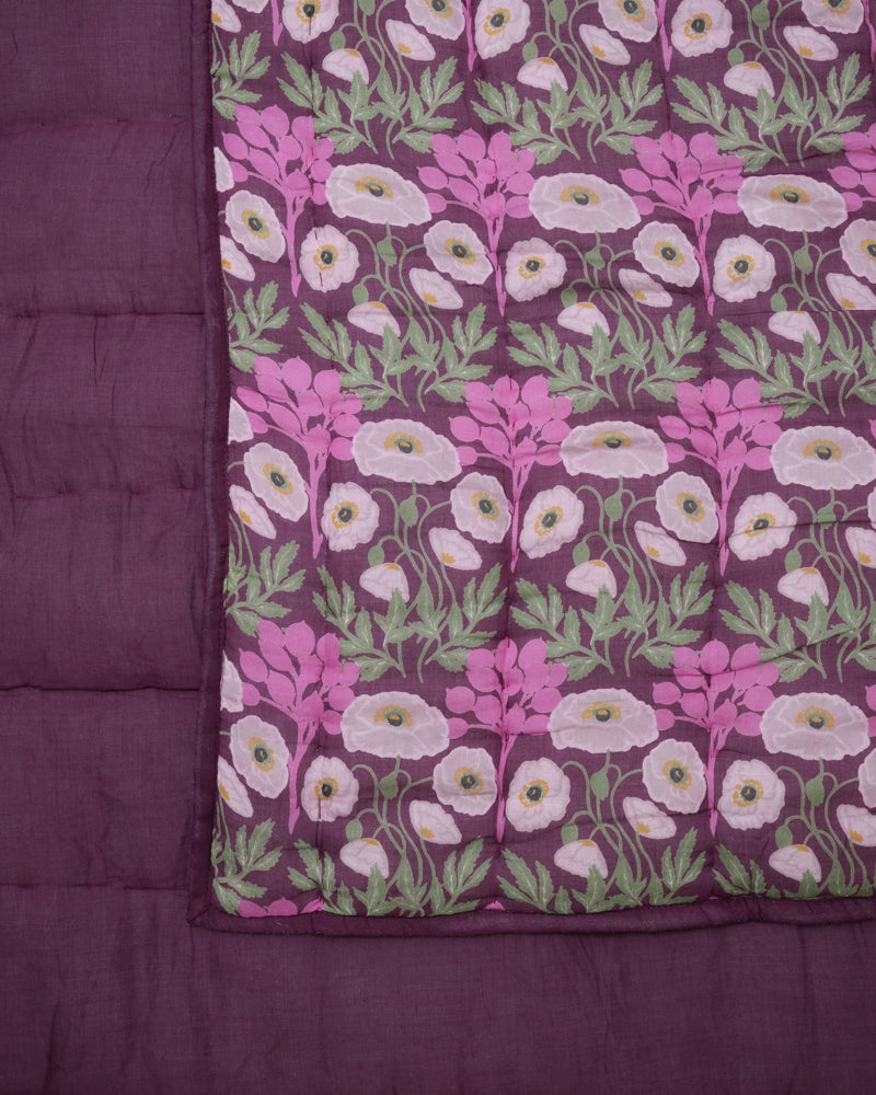 Quilted Bedspread, Poppy Fig Print