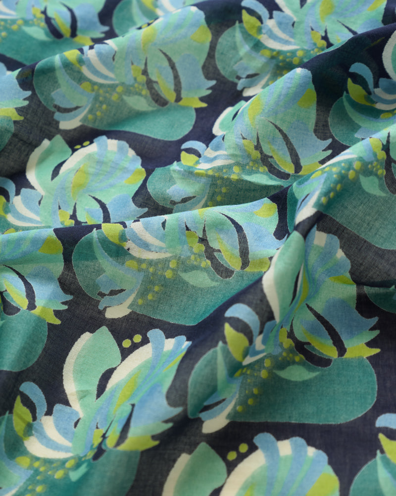 Square Scarf, Split Navy Print